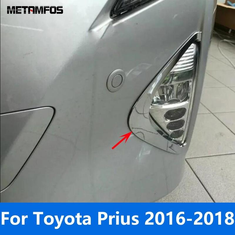 For Toyota Prius 2016 2017 2018 Chrome Fog Front Light Lamp Eyelid Eyebrow Foglight Strip Trim Exterior Accessories Car Styling