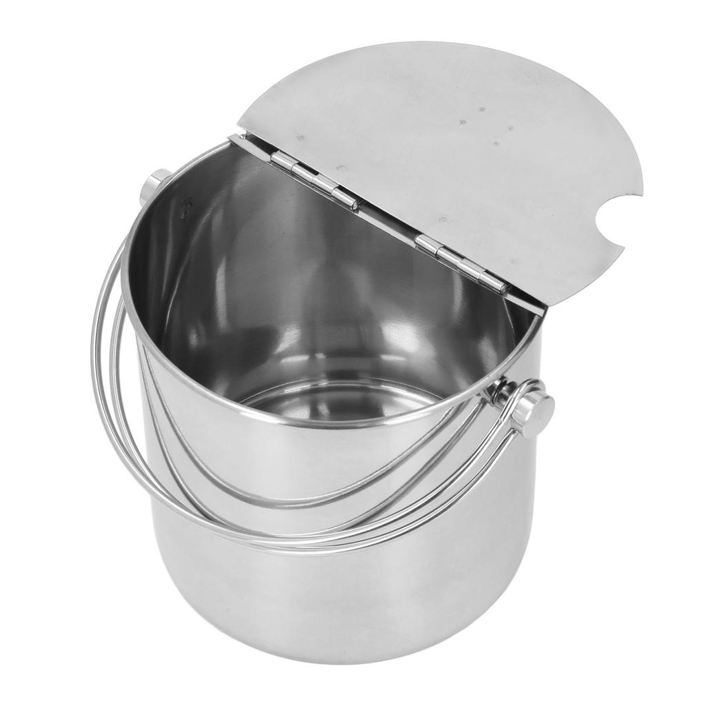 Ice Bucket with Flip Lid Handle Thickened Stainless Steel Insulated Ice Bucket for Beverage Wine