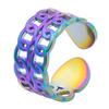 Rainbow Color Stainless Steel Rings For Women Men Accessories Punk Hollow Geometric Snake Ring Fashion Jewelry Adjustable Bague
