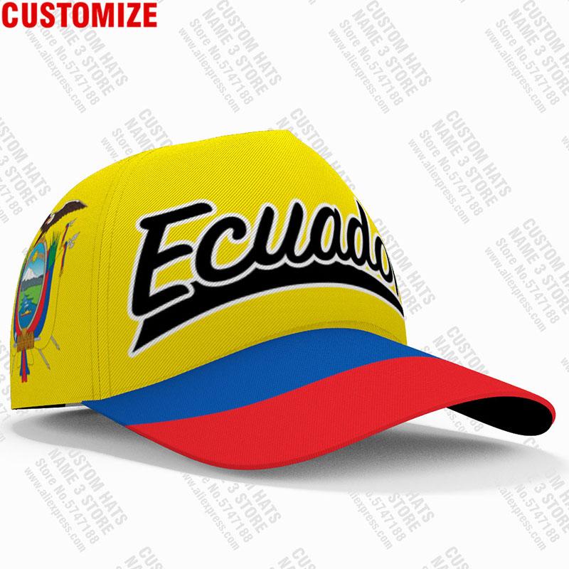 Berretto da Baseball Ecuador Fatto su Misura Nome Numero Logo Squadra Cappello Ec Paese Viaggio Nazione Spagnola Bandiera Ecuadoriana Po Copricapo