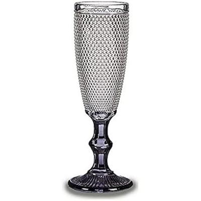 VIVALTO Anthracite Transparent Champagne Glass - 185 ML - Stemmed Glass - Multicolor
