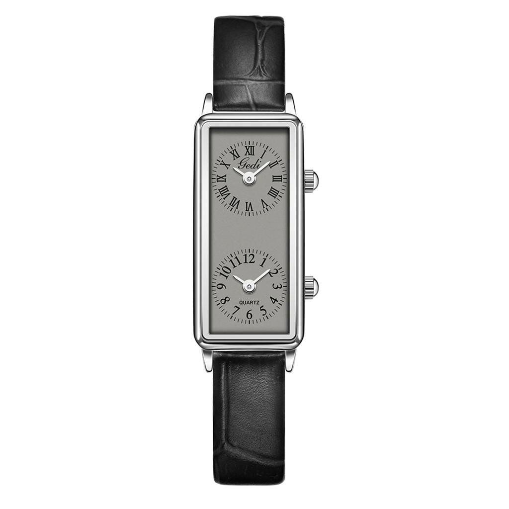 Montre rectangulaire française vintage pour femme à quartz pour un style bureau
