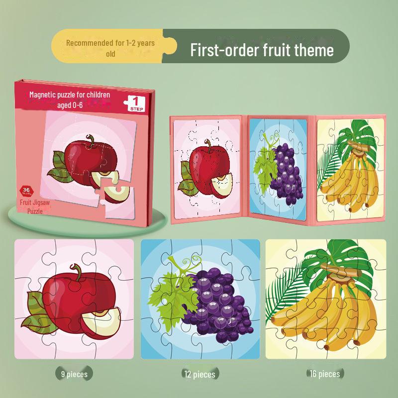 Magnetic 3-in-1 Educational Puzzle Toy for Kids Aged 3-6