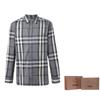 Burberry Men Check Stretch Cotton Shirt Grey/White/Black 39835371