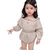 Korean Style Girls' Autumn Clothing Set 2025: Baby Romper & Two-Piece Outfit