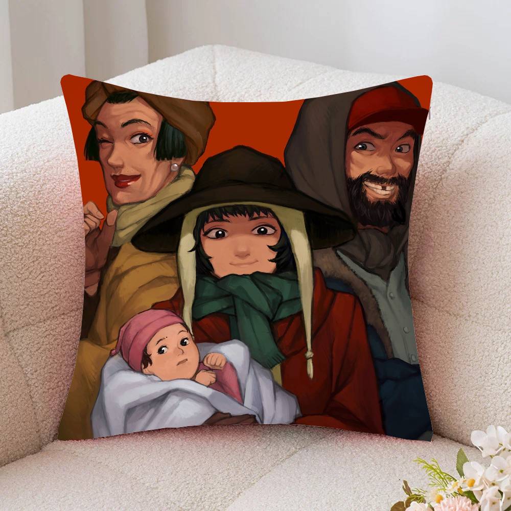 Anime T-Tokyo Godfathers Pillow Case Fashion Square Pillowcase Bedroom Sofa Room Ins Decoration Leisure