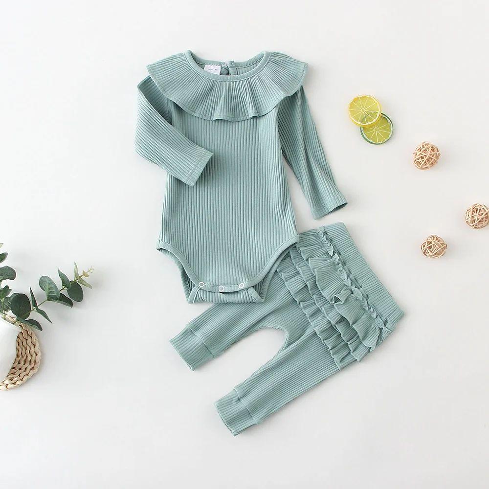 Baby Girl Clothes Sets for Spring Autumn Cotton Fashion Newborn Baby Girl One-piece + Leggings