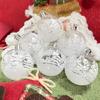 6 Stücke 6cm Weihnachten PVC Glaskugeln Schnee Ball Hängende Verzierung Weihnachtsbaum Dekor