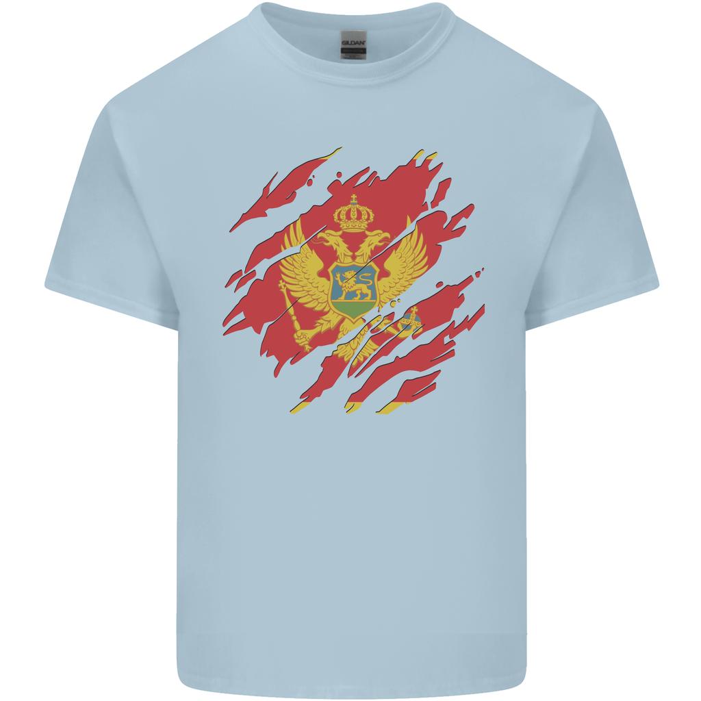 Torn Montenegro Flag Montenegrin Day Football Unisexs Light Cotton TShirt