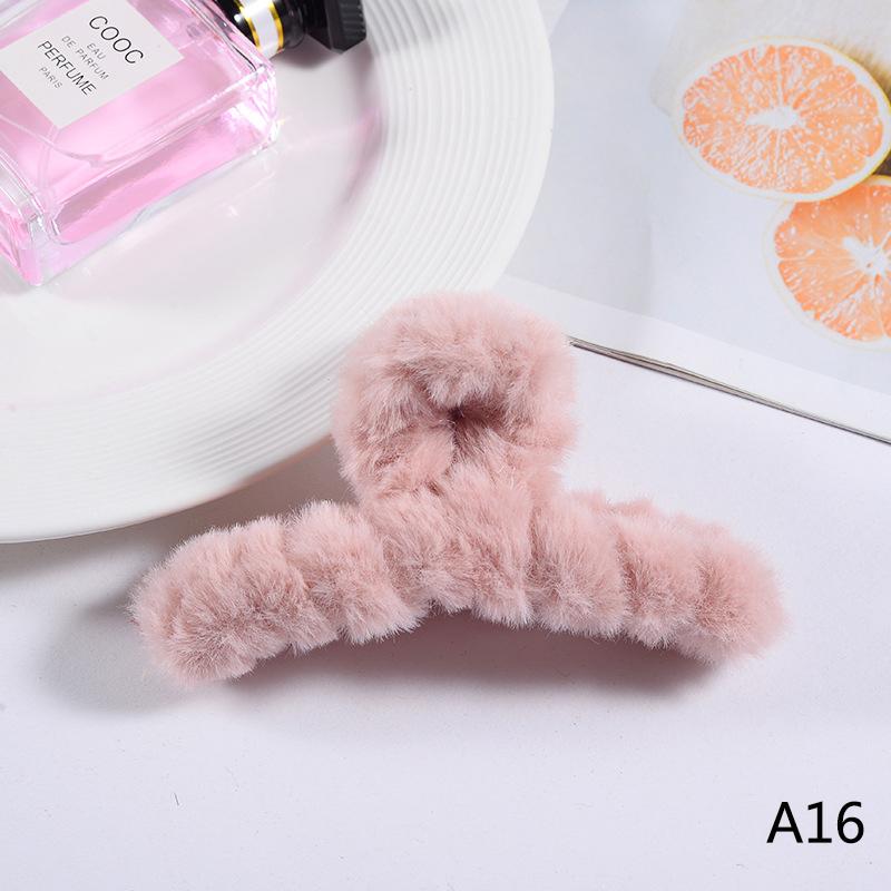 Frauen Haar Klaue Plüsch Clip Nette Koreanische Herbst Winter Solide Elegante Acryl Pelz