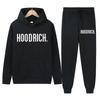 Conjunto de Chándal con Capucha para Hombre con Estampado de Letras Audaces Ropa Deportiva Casual Atuendo Hip Hop
