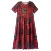 Women's Boho Print Maxi Dress, Loose Casual Short Sleeve Summer Dress (XL-5XL)