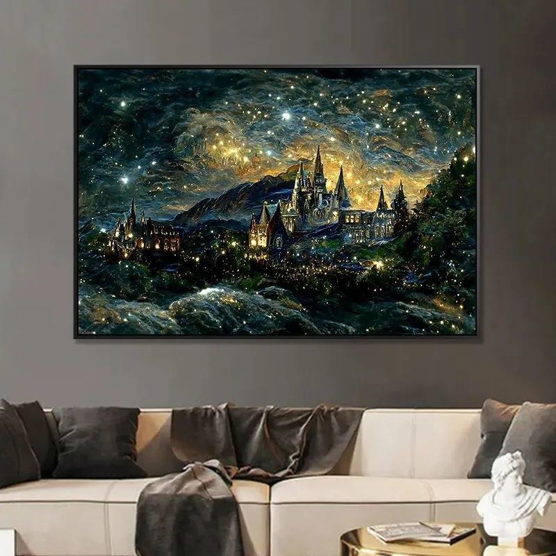 Diamond Painting Handmade DIY Starry Sky Castle Home Decoration Painting Romantic Night Light Luxury