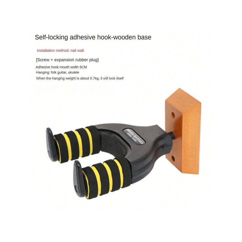1 Guitar Hook Wooden Base, Made Of Sturdy And Durable Plastics Material.