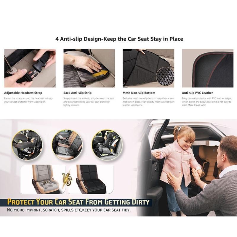 Protecții pentru scaunul de mașină pentru scaunul de siguranță pentru copii, protecții de covoraș pentru murdărie și zgârieturi pe scaunul de mașină, protecție pentru husa scaunului