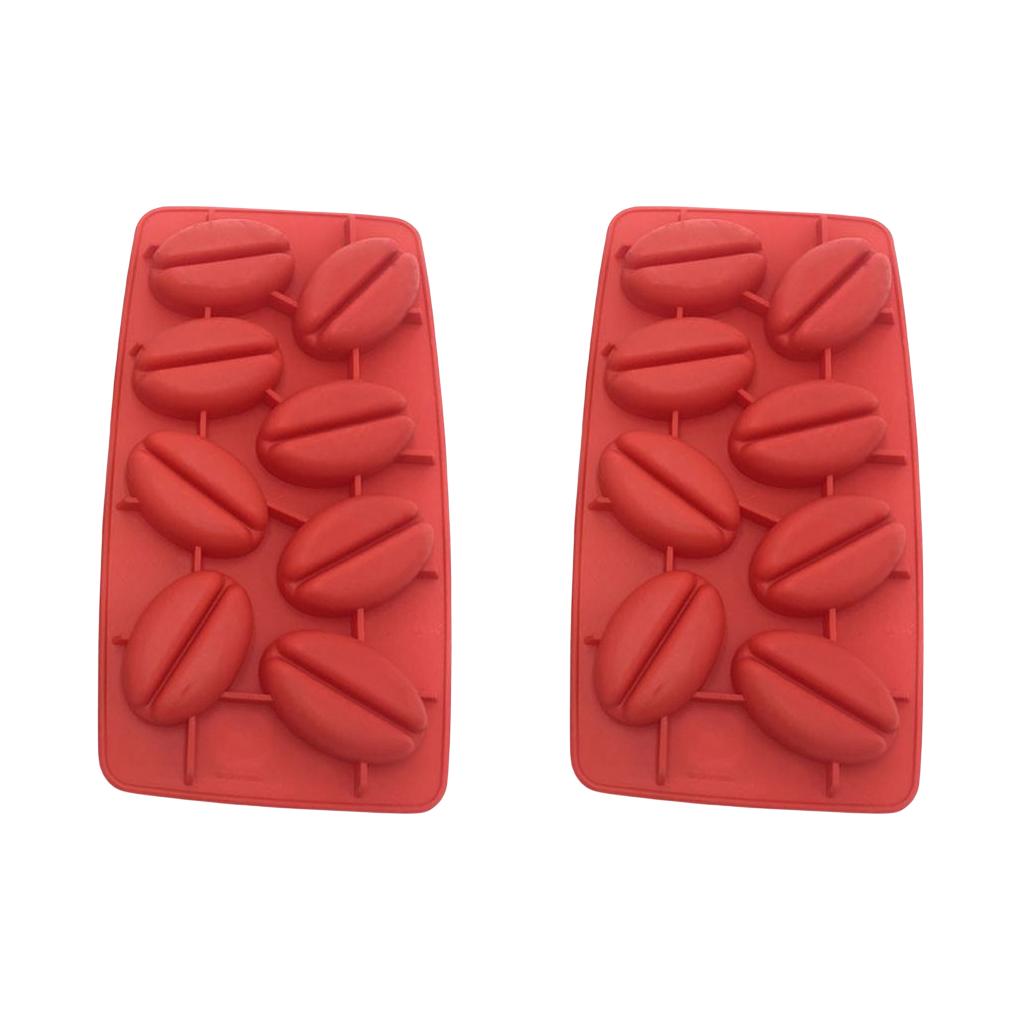 2 Pieces Coffee Bean Ice Cube Mold Chocolate Silicone Handmade Jelly Cake Multifunction Dishwasher Mould Coffee