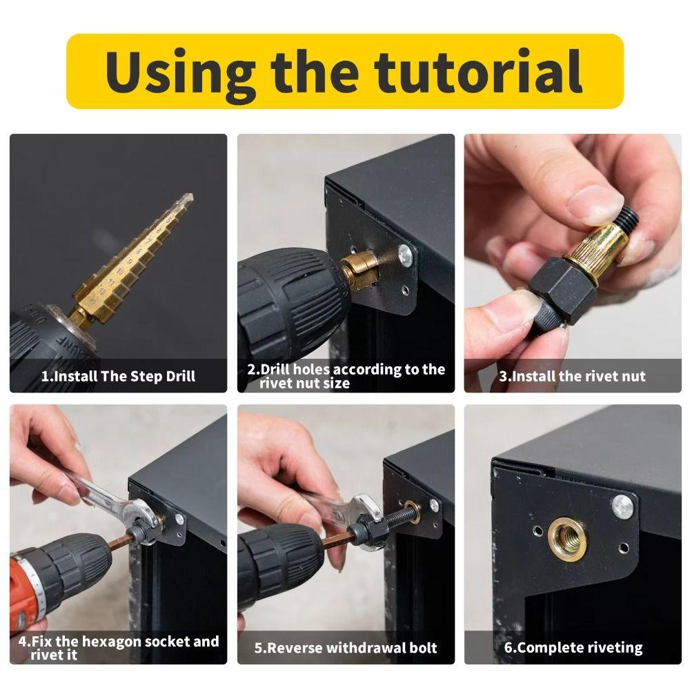 Quick-Install Hand Rivet Nut Tool Steel Nuts Rivet Nut Manual Rivet Tool  Mechanical Assembly