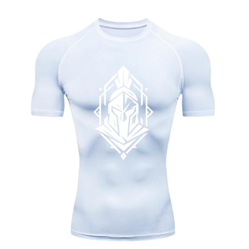 Spartan Helmet  Men's Sports T - Shirt Training Fitness Compression Rashguard Tops Short Sleeve T - Shirt