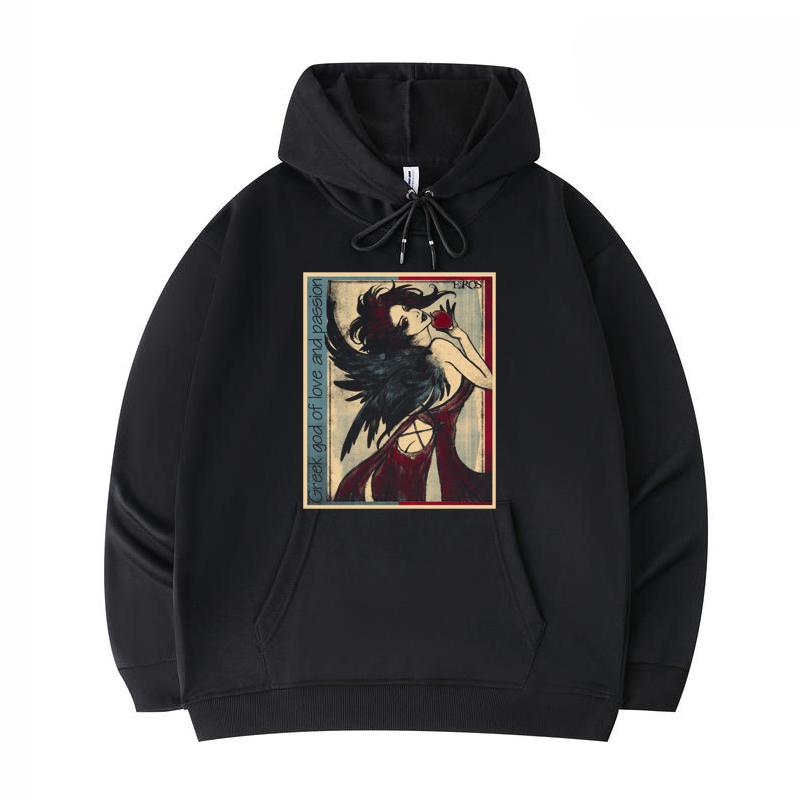 

Мужские толстовки с капюшоном из саржи с имитацией хлопка с принтом в стиле Харадзюку, Греция, Бог Эрос