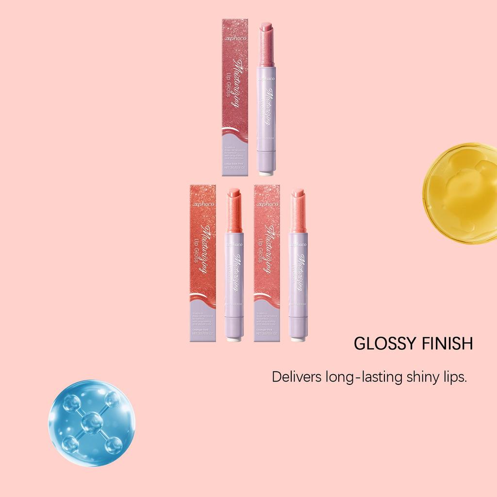 Zephoco Plumping Lip Gloss: Moisturizing, Non-Sticky, Lightweight Shine for Pouty, Girly Lips.
