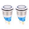2Pcs DC12 24V IP65 22mm Ring Reset Button 6 Pin Push Button Switch AccessoriesBlue
