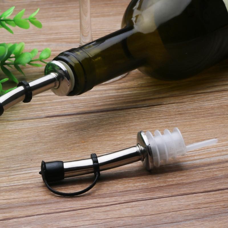 Stainless Steel Wine Nozzle With Cap Home Wine Bottle Stopper Wine Pourer Olive Oil Dispenser Wine Mouth Bar Accessories