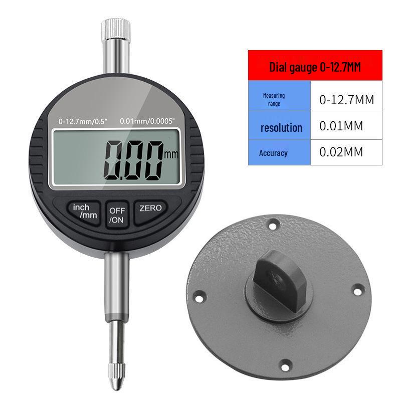 12.7mm Digital Display Dial Indicator - 0.01mm Micrometer Depth Gauge Accurate to 0.001mm