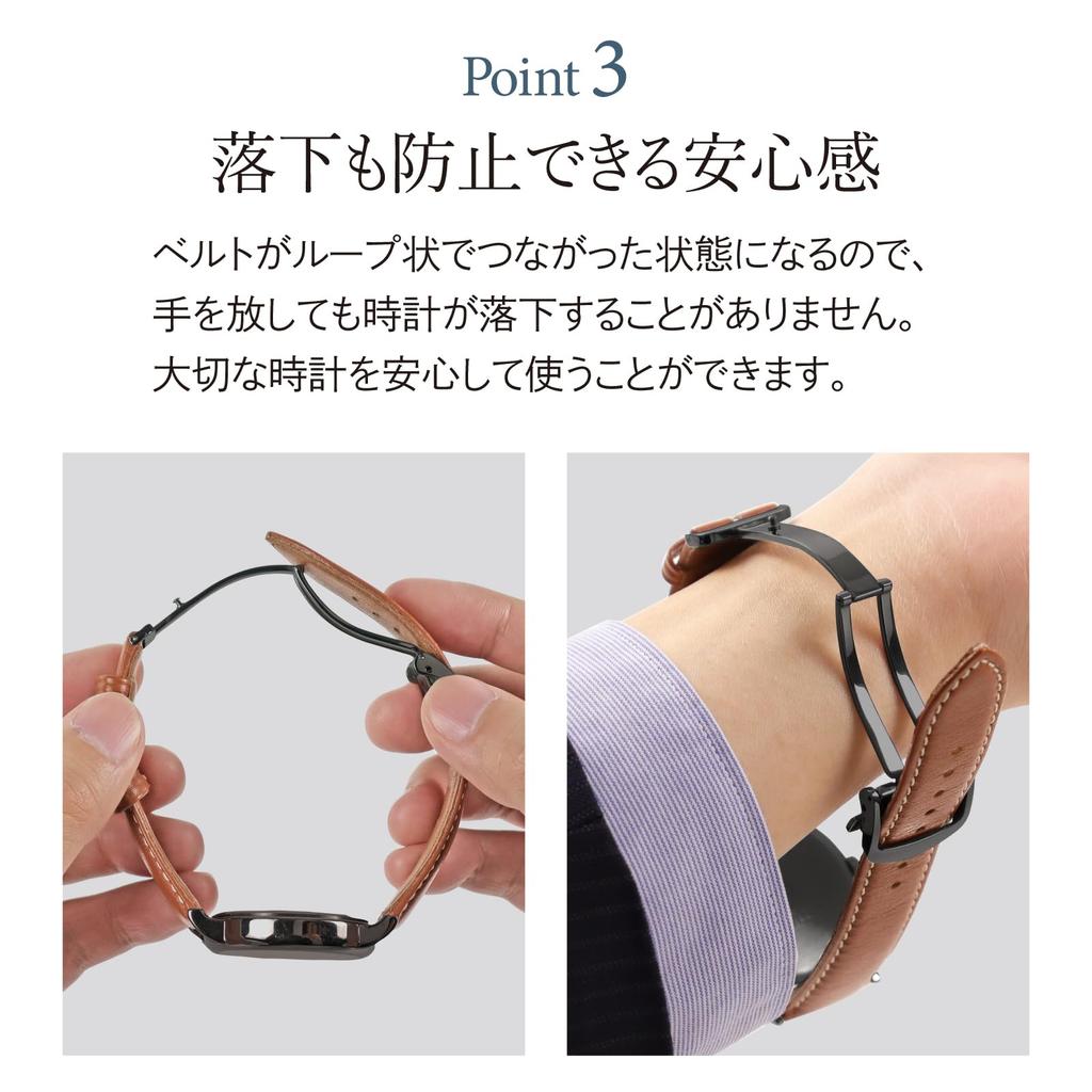 Bambi Watch Buckle for Leather ZB0007N Band, D-Buckle, Tri-Fold Buckles, 16mm,