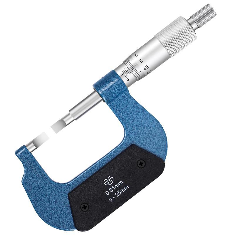 Blue Blade Helical Micrometer, 0-50mm Range, Knife Edge Keyway, 0.75mm Thin Sheet Precision Tool