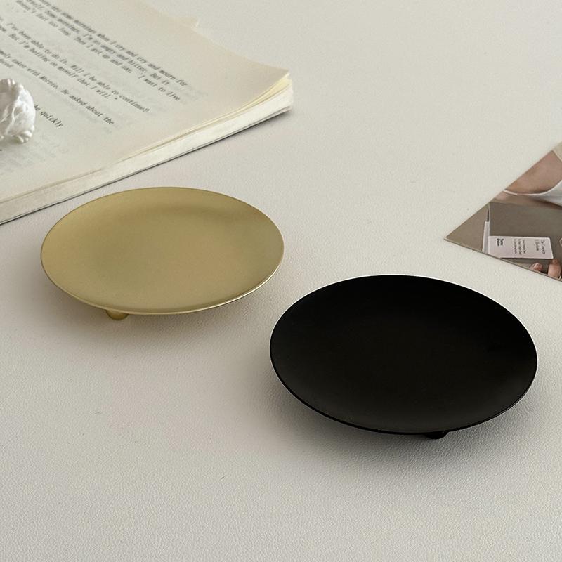 European Retro Wrought Iron Candle Holder and Jewelry Display Tray