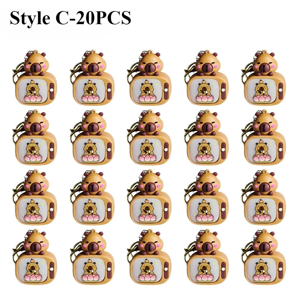 1/3/5/10/20PCS New Light-up Capybara Keychain Creative Lighted Capybara TV Type Bag Charm Children's Birthday Gift Holiday Gift