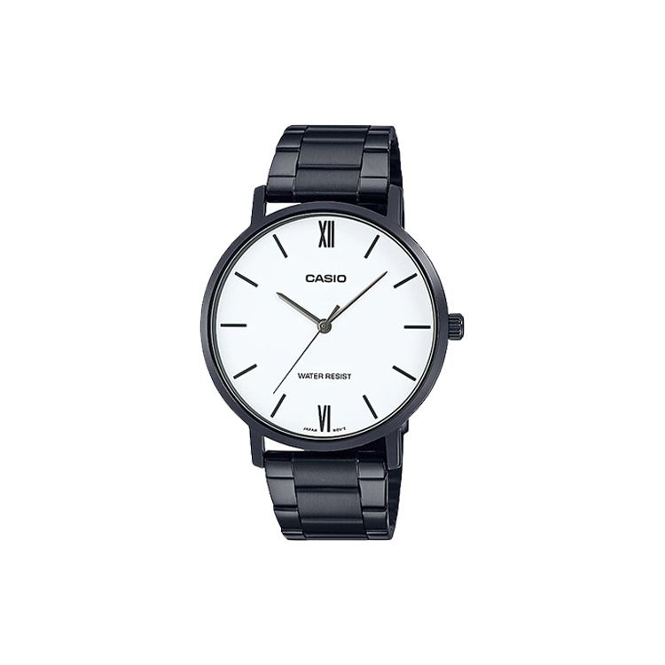 

Casio Standard Series Classic Minimalist Elegant Fashion Quartz Movement Stainless Steel Strap Men watches White MTP-VT01B-7B Regular Watch Box,White Dial