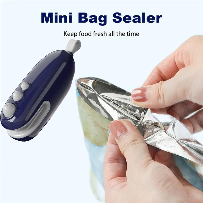 

X52A-Mini Bag Sealer USB Rechargeable Bag Sealer Portable Handheld Heat Vacuum Food Sealer For Plastic Bags Snack Bags синій