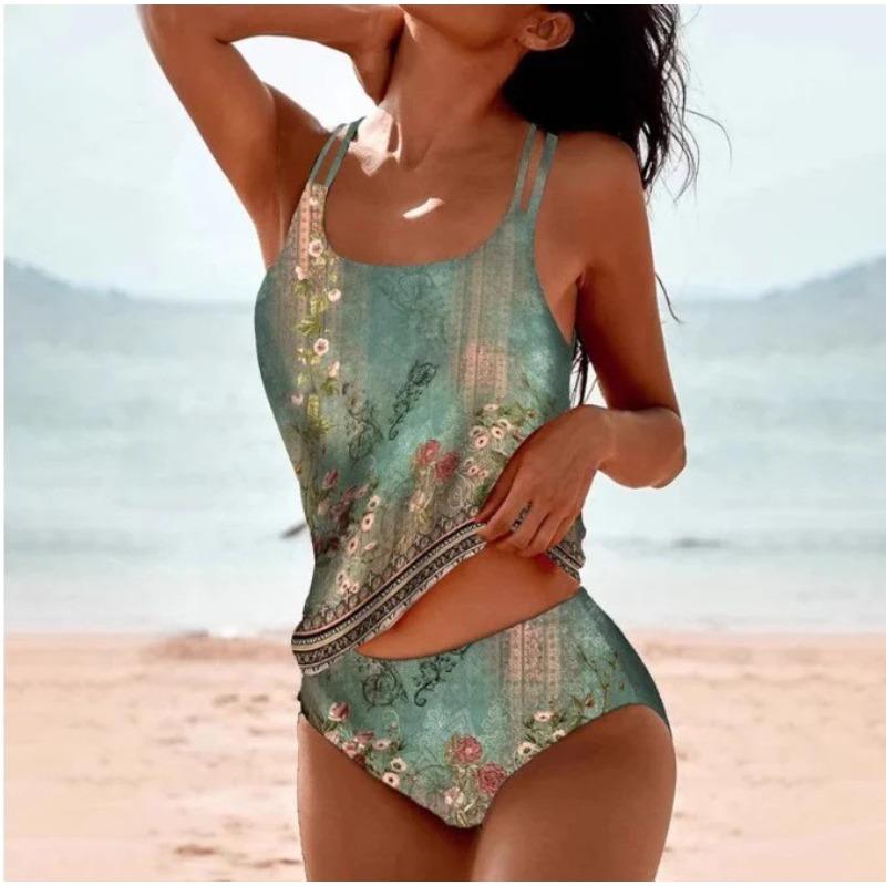 

New women s bikini beach print swimsuit set XXXL