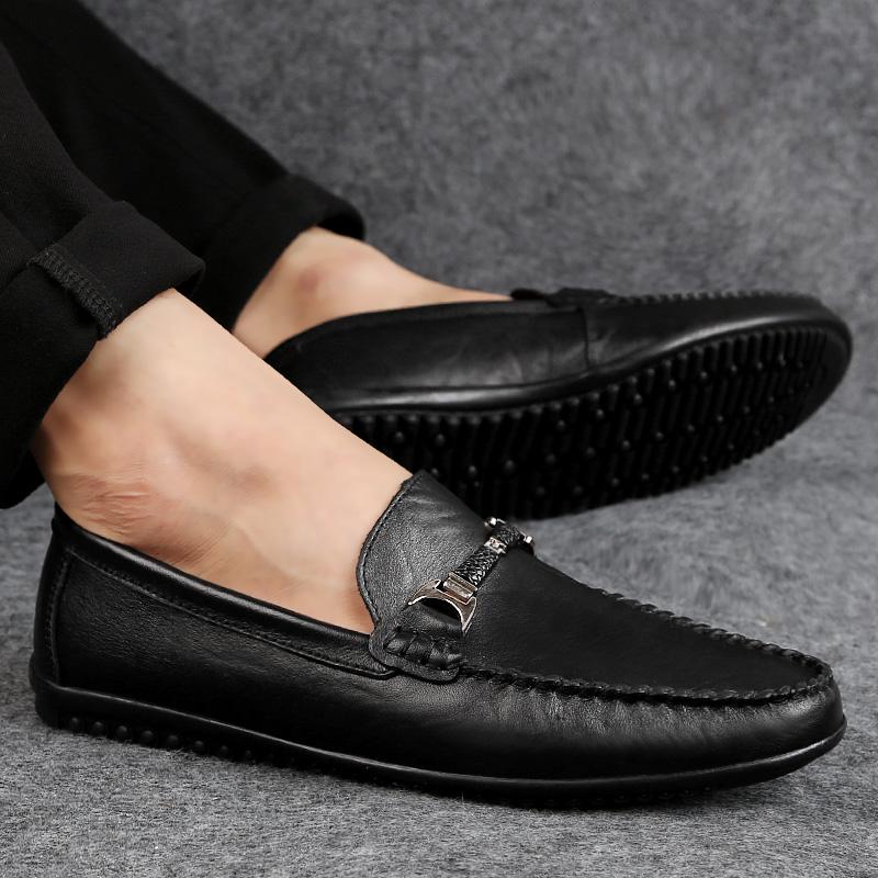 2025 Penny Loafers Men Boat Shoes Casual Breathable Mens Shoes Moccasins Slip On Flats Leather Mens Driving Shoes Male Footwear