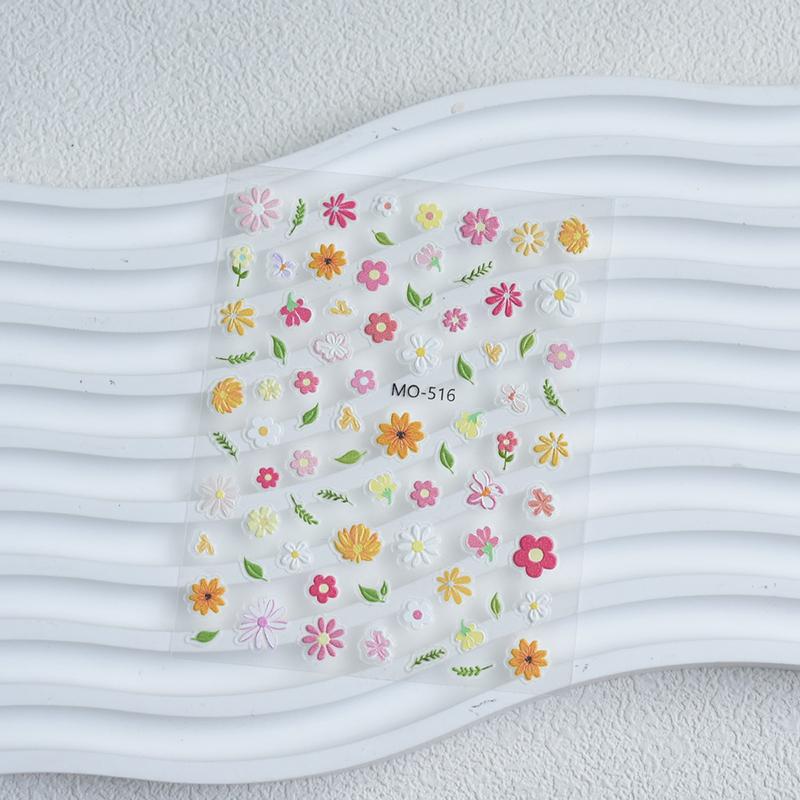 

Объемные весенние цветочные наклейки для ногтей 3D Изысканная ромашка 1 лист Цветная цветочная наклейка для ногтей Самоклеящийся Роскошный шарм для ногтей в виде ромашки as the picture