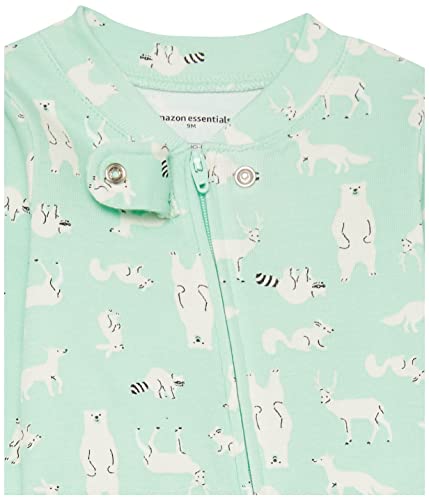 Amazon Essentials 3-Pack Footless Cotton Pajamas, Snug Fit, for Toddlers and Kids, Polka Dots, Bunny, Multicolor, and Forest Animals, Size 90