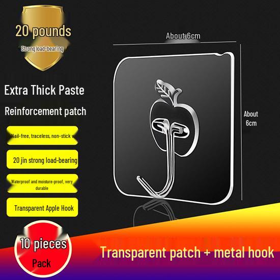 No-Drill Adhesive Hooks: Kitchen, Bathroom, & Door Traceless Coat Hooks