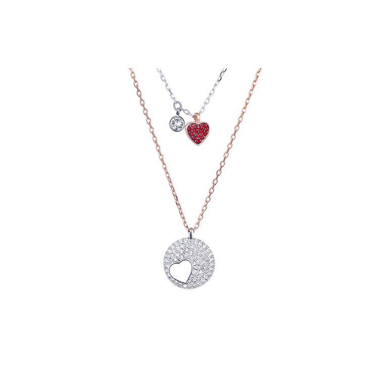 Swarovski Women's Light Crystal Wishes Heart Set Necklace Necklace 5255351