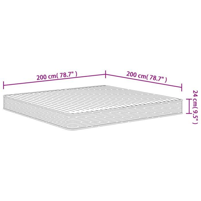 VidaXL Matelas en mousse moyennement doux 200x200 cm 373016