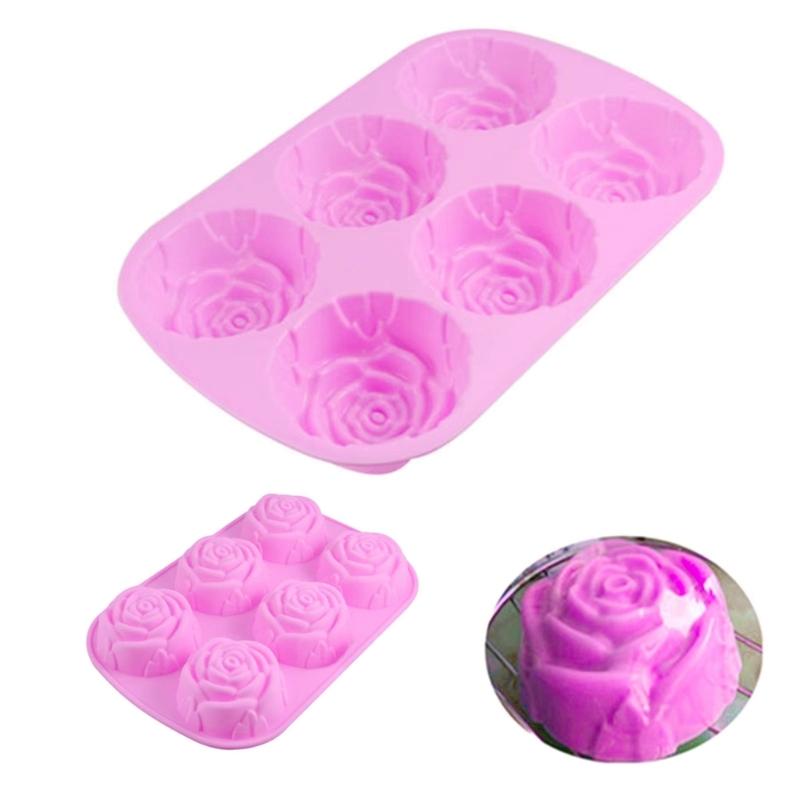Lebensmittelechtes Silikon Schokoladenform Rosenförmige Kuchenform Kreative Dessertform Praktisches Küchenbackwerkzeug