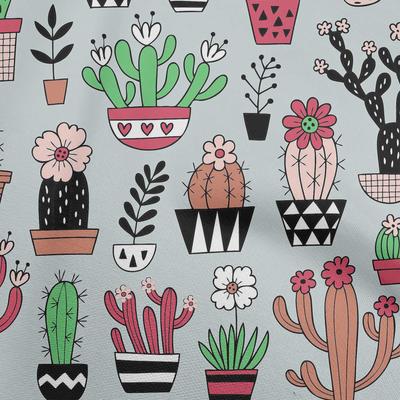 Cotton Flex Dusty Green Fabric Cactus Diy Clothing Quilting Fabric Print Fabric By Yard 40 Inch