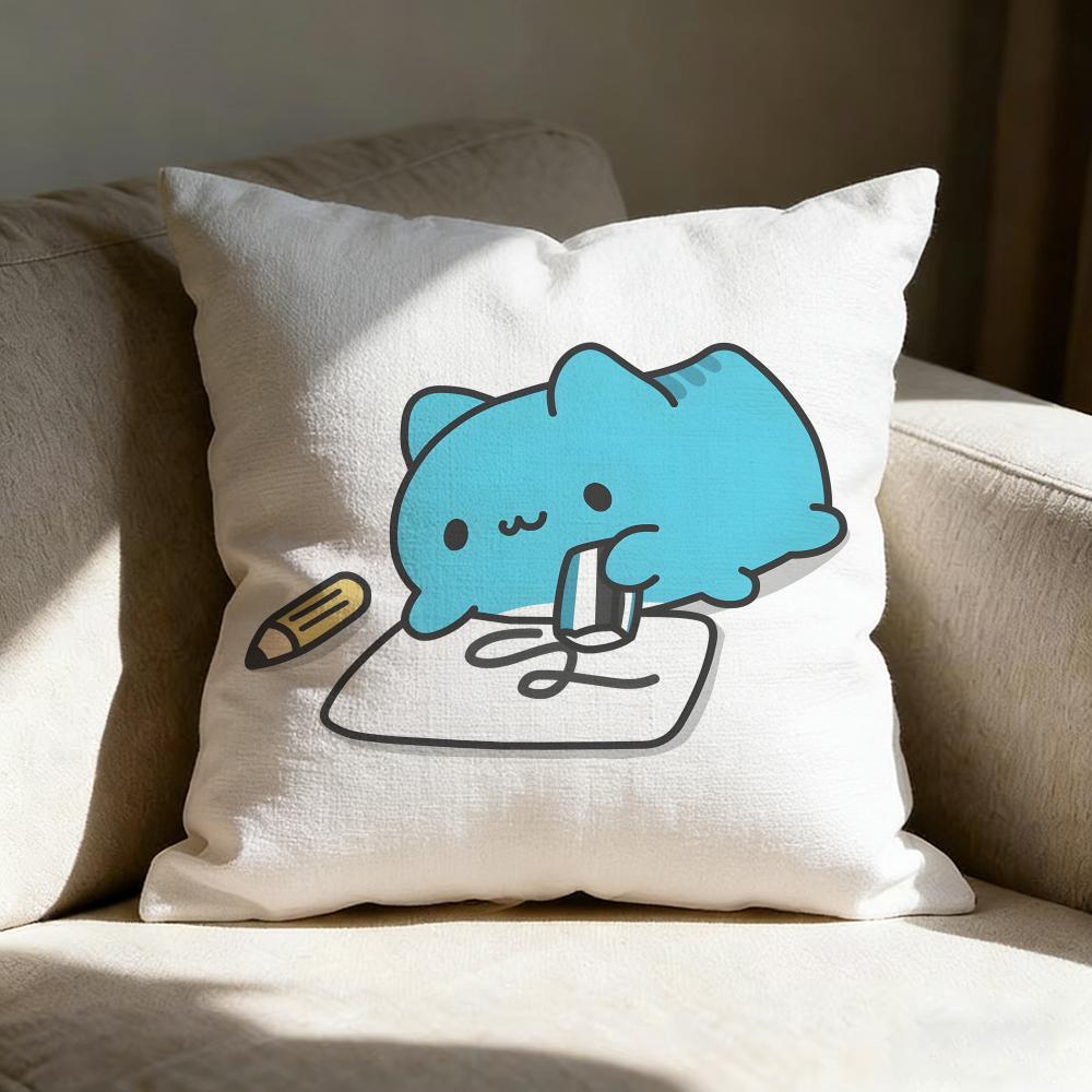 B-bugcat Capoo Animations-Kissenbezug Kissenhülle, beidseitig bedruckt, Sofakissen, Schlafzimmer-Kopfkissen