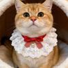 Pearl Plaid Pet Bandana with Lace Trim - Cute Princess Style Bib for Cats and Dogs