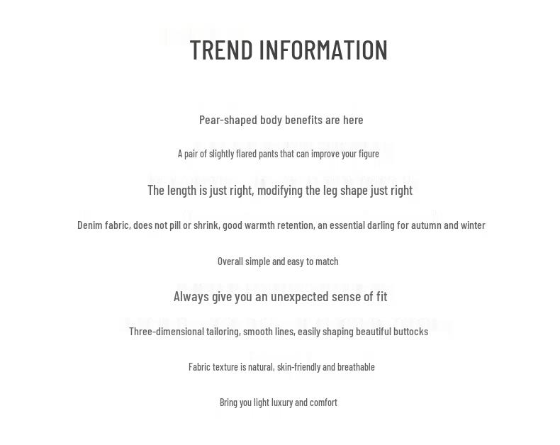 Nine-Point Vintage Plus Size Flared Jeans for Women - Autumn/Winter Collection