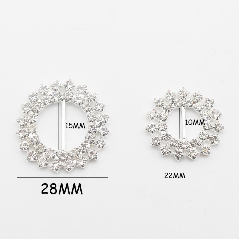 5pcs Round Sun Flower Silver Crystal Rhinestone Buckle Damond Buckle Wedding Supplies For Gift Box Ribbon Packaging Decoration