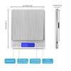 Pocket Digital Scale Electronic Weight Scales 3kg 0.1g / 500g 0.01g  Jewelry Scale Food Kitchen Balance Silver With 2 Tray