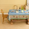 Rustic Farmhouse Tablecloth Cotton Linen Blend Anti-Scratch Table Cover Dining Room Kitchen
