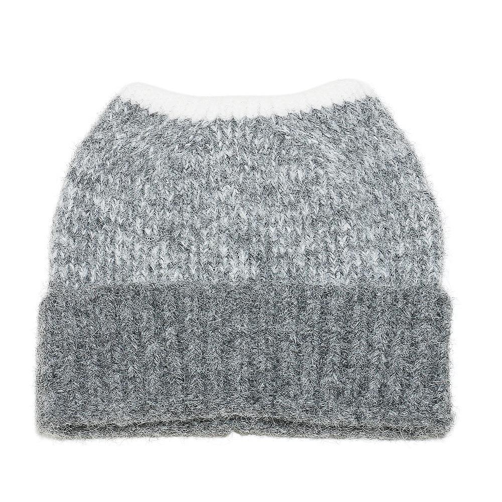 Temu Autumn and Winter New Wool Hat Gradual Change Color Blended Devil Cat Ears Pullover Hat Knitted Hat Women