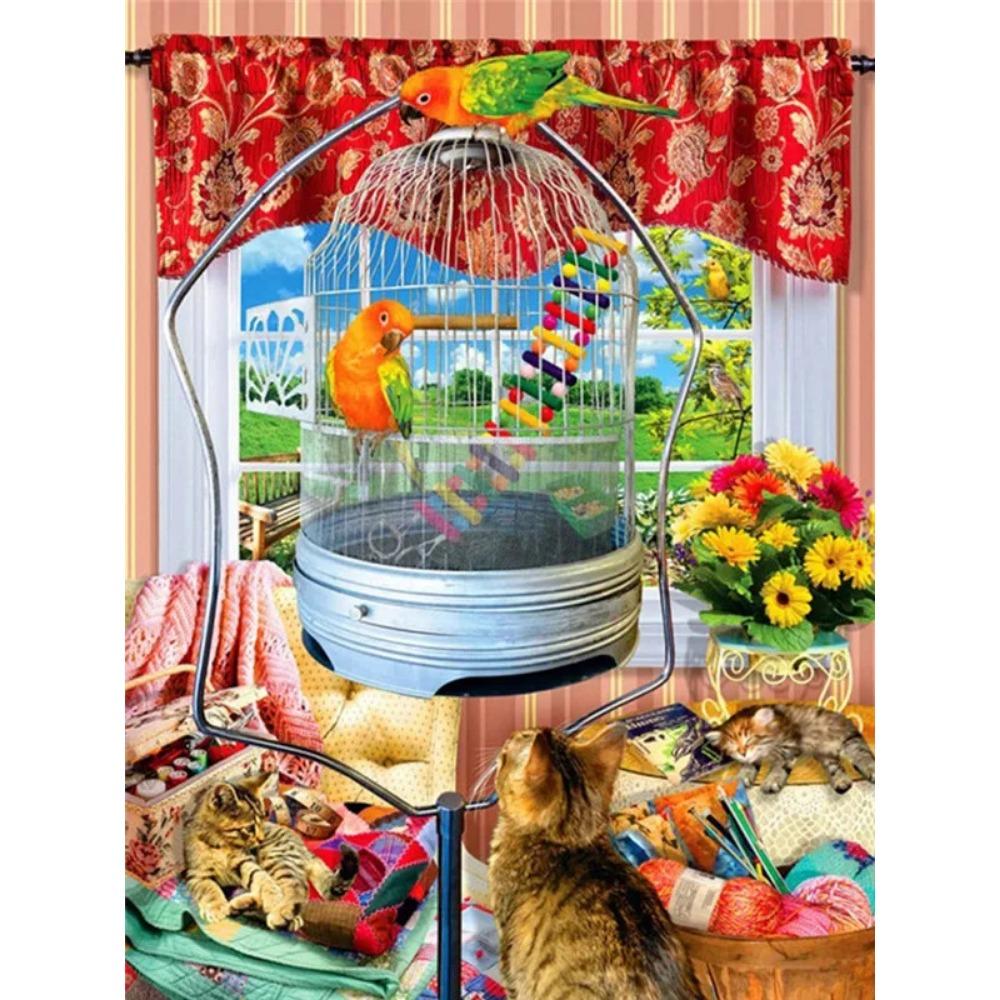 ציור יהלומים תרגיל מלא חג המולד חתול עגול ציור יהלומים בעבודת יד סוס בעלי חיים Diy יהלומי פסיפס ציור בית קישוט